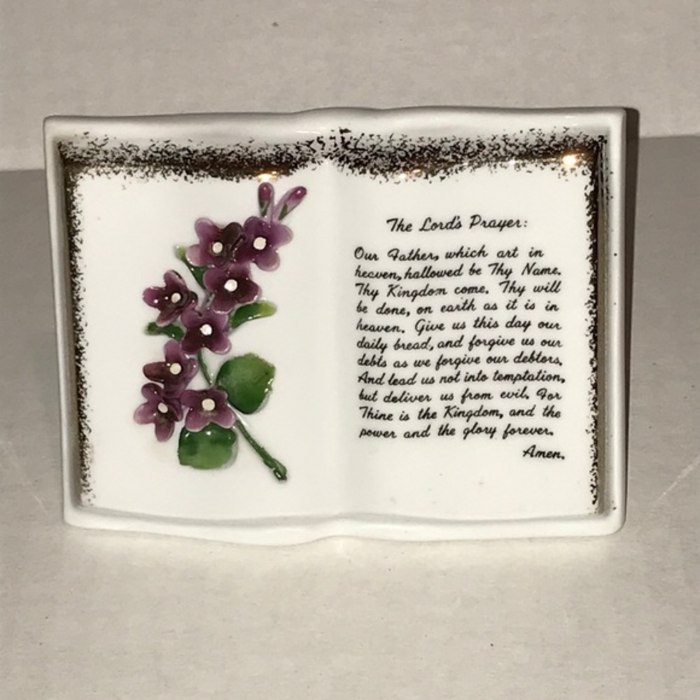 Vintage Lefton The Lord's Prayer‎ Book Vase